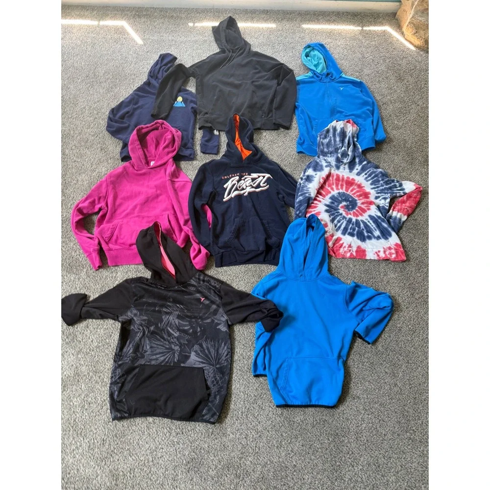 Mixed Kids Hoodie Lot Old Navy Active Pullover Zip Up Tie Dye Multi Size 8-16